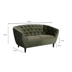 Bank Thyrza 2-zits - Fluweel - Groen 8 Bank Thyrza 2-zits - Fluweel - Groen -ZitMeester ComfortDesign 81026533 6900