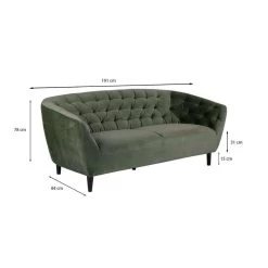 Bank Thyrza 3-zits - Fluweel - Groen -ZitMeester ComfortDesign 81026534 6900