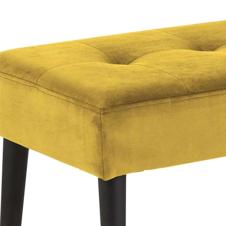 Bankje Gaby - Stof Vic - Geel - 45x95x38 Cm 4 Bankje Gaby - Stof Vic - Geel - 45x95x38 Cm - Image 2
