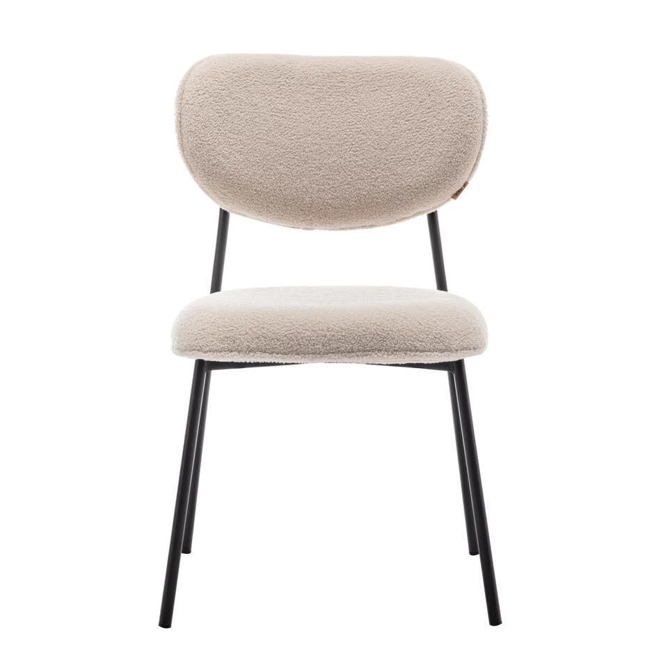 Furnihaus Eetkamerstoel Amalia Teddy Beige Set Van 4 4 Furnihaus Eetkamerstoel Amalia Teddy Beige Set Van 4 - Image 2