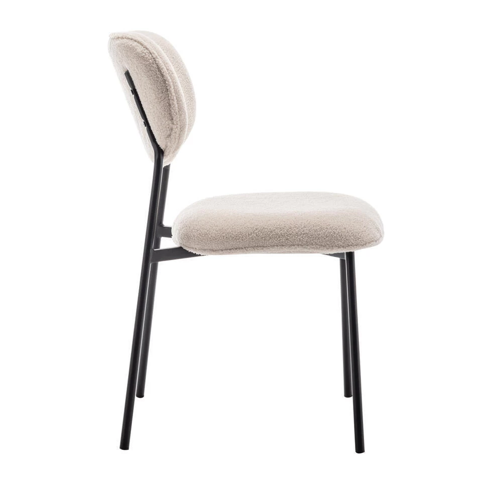 Furnihaus Eetkamerstoel Amalia Teddy Beige Set Van 4 5 Furnihaus Eetkamerstoel Amalia Teddy Beige Set Van 4 - Image 3