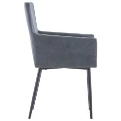 VidaXL Eetkamerstoelen 2 St Met Armleuningen Kunstsuède Grijs -ZitMeester ComfortDesign 82bfdb2eaf3741e7ab77ffe6e152e4db