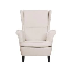 Beliani Oorfauteuil ABSON - Beige Polyester -ZitMeester ComfortDesign 84695a039fcb4624bc55cf1d271604a2