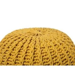 Beliani Poef CONRAD - Geel Katoen 7 Beliani Poef CONRAD - Geel Katoen -ZitMeester ComfortDesign 89897bb4fdcb41a6adf96da2eeb9e958