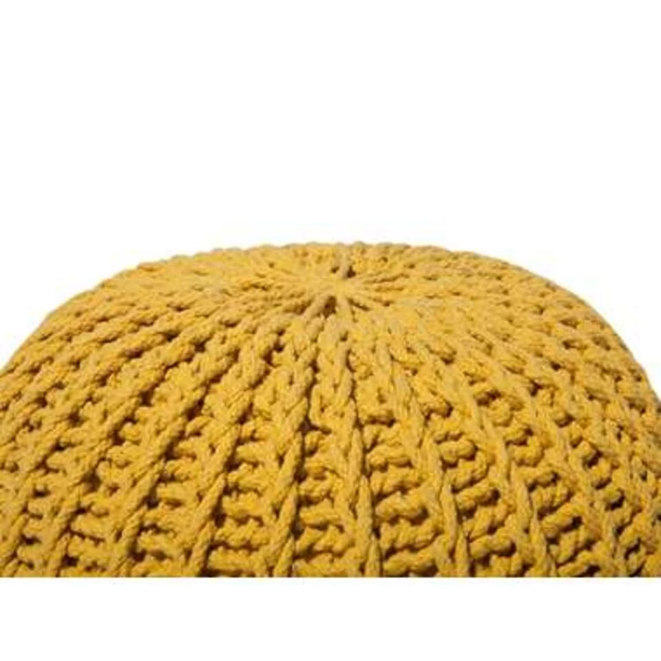 Beliani Poef CONRAD - Geel Katoen 4 Beliani Poef CONRAD - Geel Katoen - Image 2