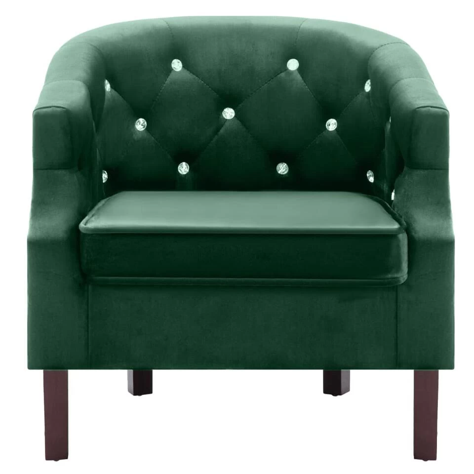 VidaXL Fauteuil Fluweel Groen 6 VidaXL Fauteuil Fluweel Groen - Image 4