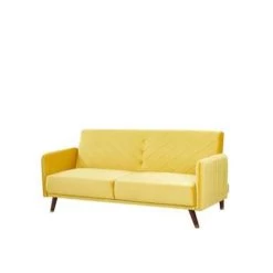 Beliani Driezitsbank - SENJA Geel Fluweel -ZitMeester ComfortDesign 8e1fbbd3134f46e38171f094d2039691