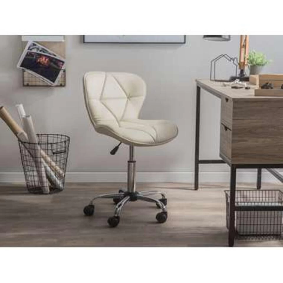 Beliani Bureaustoel VALETTA - Beige Kunstleer 4 Beliani Bureaustoel VALETTA - Beige Kunstleer - Image 2