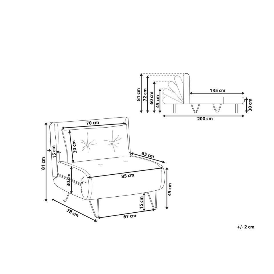 Beliani Eenpersoonsbank - VESTFOLD Zwart Fluweel 5 Beliani Eenpersoonsbank - VESTFOLD Zwart Fluweel - Image 3