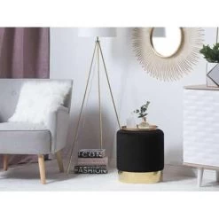 Beliani Poef SOPHIA - Zwart Fluweel -ZitMeester ComfortDesign 8f71b13187144ee9aa12b00399036aee