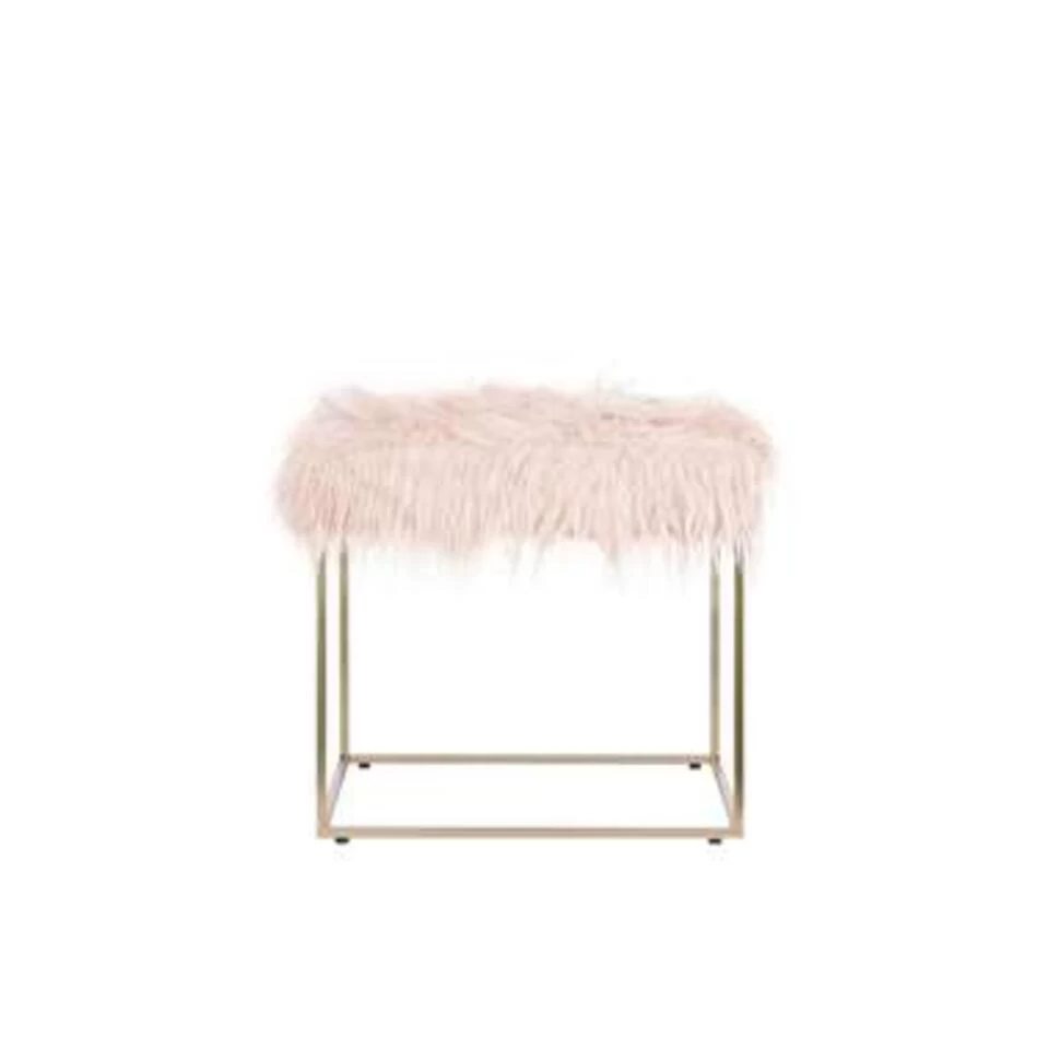 Beliani Hocker MANHATTAN - Roze Polyester 5 Beliani Hocker MANHATTAN - Roze Polyester - Image 3