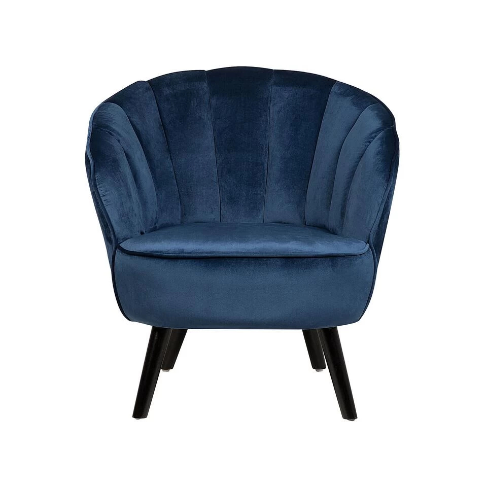 Beliani Fauteuil DALA - Blauw Fluweel 5 Beliani Fauteuil DALA - Blauw Fluweel - Image 4