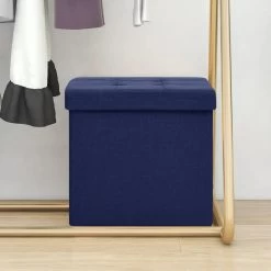 VidaXL Opbergkruk Inklapbaar Kunstlinnen Blauw -ZitMeester ComfortDesign 91d7483c5de34664a30682a570c90883