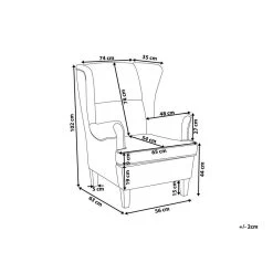 Beliani Oorfauteuil ABSON - Grijs Polyester -ZitMeester ComfortDesign 934a5aa004434d3885f12666fc305aab
