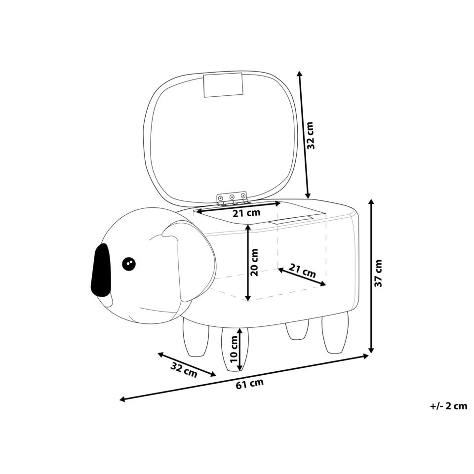 Beliani Dierenhocker COALA - Grijs Fluweel 5 Beliani Dierenhocker COALA - Grijs Fluweel - Image 3
