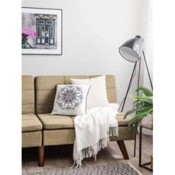 Beliani Driezitsbank - RONNE Bruin Polyester -ZitMeester ComfortDesign 97708874a4fc4b2aaa7bf091f53f5b95