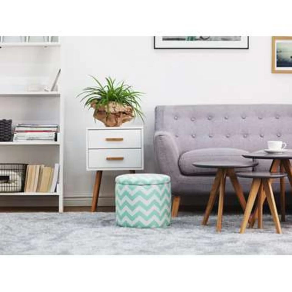 Beliani Poef TUNICA - Groen Katoen 5 Beliani Poef TUNICA - Groen Katoen - Image 3