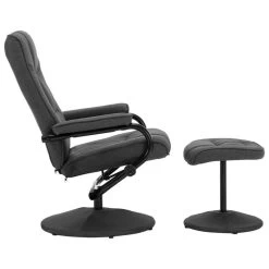 VidaXL Fauteuil Verstelbaar Met Voetenbankje Stof Donkergrijs -ZitMeester ComfortDesign 98df20ae8c5141e4b8edf1a30d4cbed7