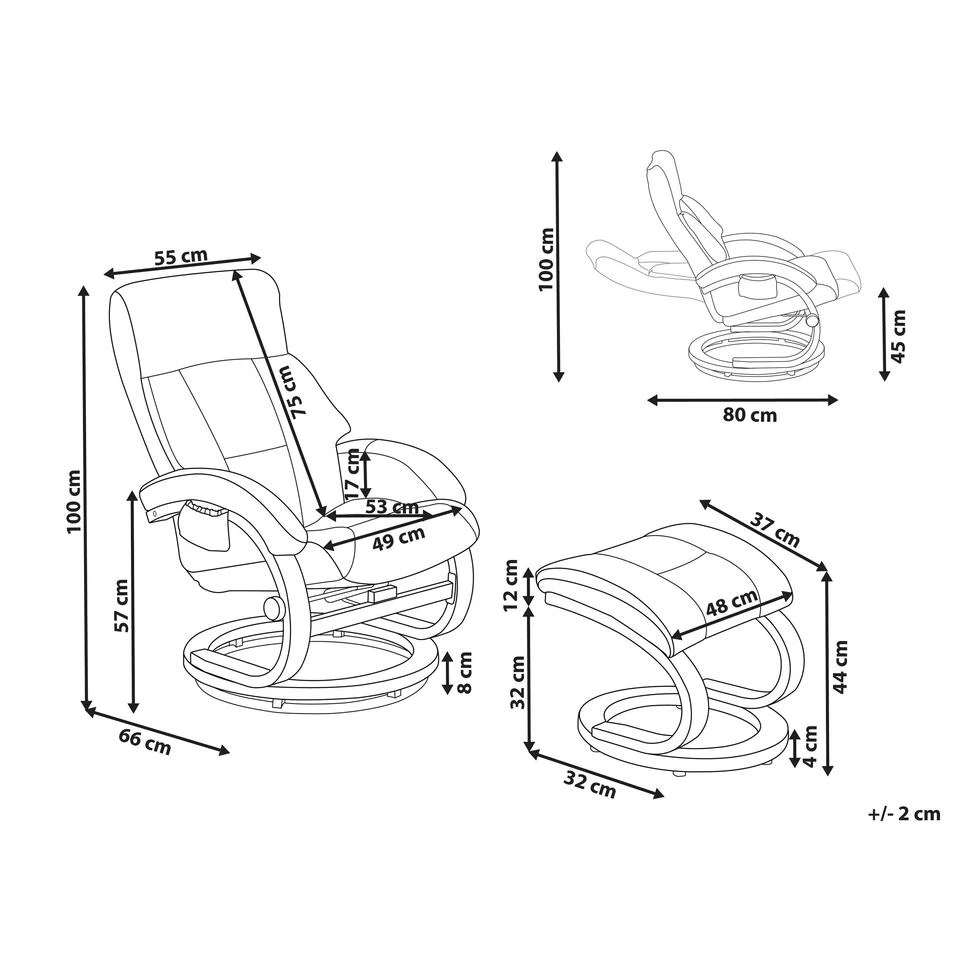 Beliani Massagestoel FORCE - Beige Kunstleer 5 Beliani Massagestoel FORCE - Beige Kunstleer - Image 3