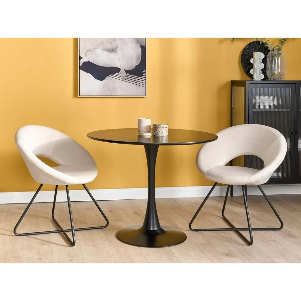 Beliani Fauteuil RACHEL - Beige Fluweel 4 Beliani Fauteuil RACHEL - Beige Fluweel - Image 2