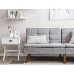 Beliani Driezitsbank - RONNE Grijs Polyester -ZitMeester ComfortDesign 9d27cb4c933e423f9a24bdfc0941fe7b