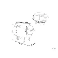 Beliani Dierenhocker SHEEP - Wit Polyester 8 Beliani Dierenhocker SHEEP - Wit Polyester -ZitMeester ComfortDesign 9f281919b2d94848a0b8a778aebfca45