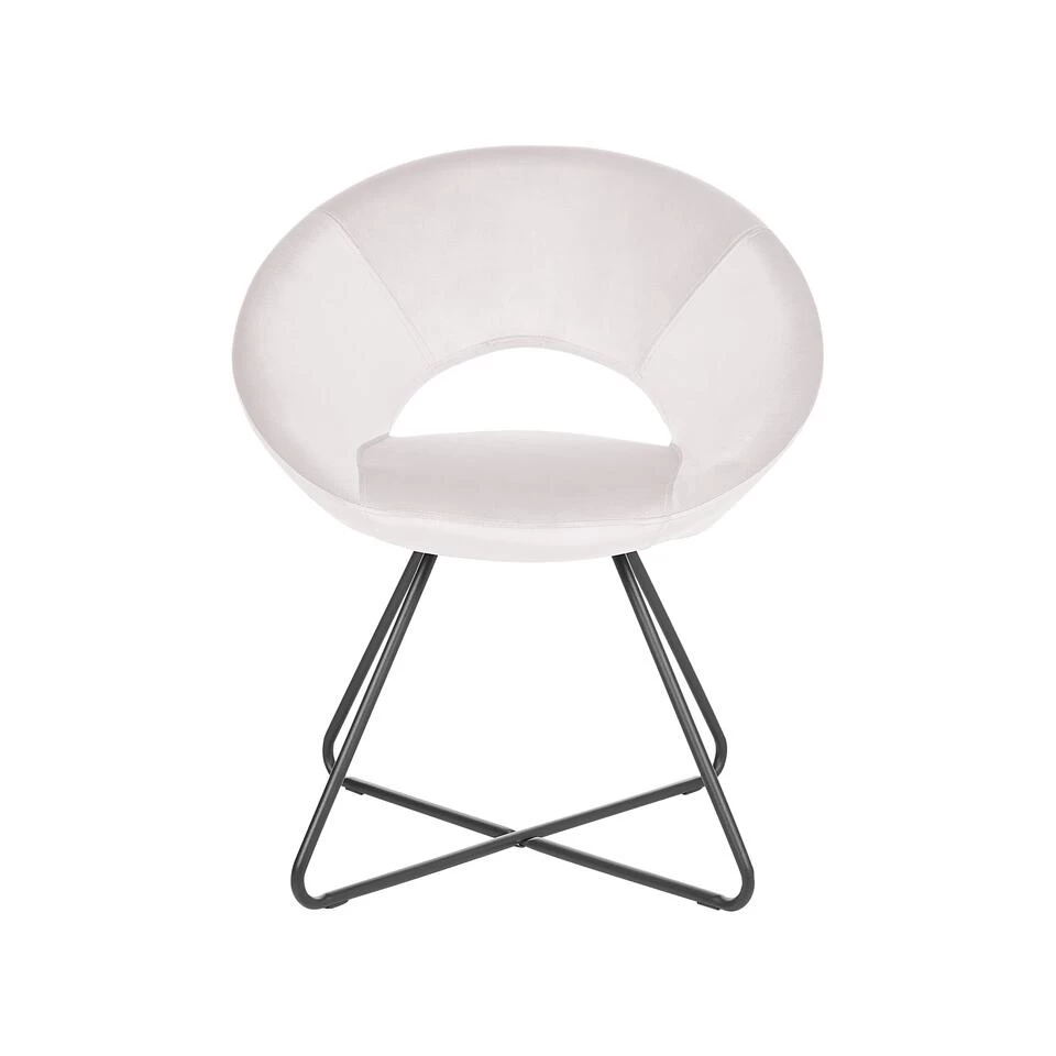 Beliani Fauteuil RACHEL - Beige Fluweel 6 Beliani Fauteuil RACHEL - Beige Fluweel - Image 4