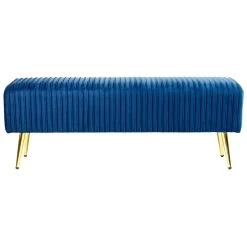 Beliani Hocker PATERSON - Blauw Fluweel -ZitMeester ComfortDesign a07b8217855845b8a302abdb2a0d3048