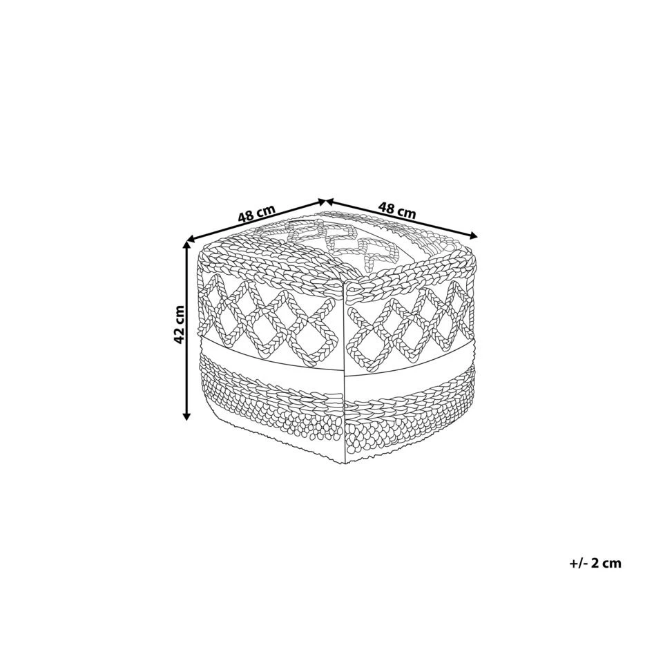 Beliani Poef SAGAR - Multicolor Wol, Katoen 5 Beliani Poef SAGAR - Multicolor Wol, Katoen - Image 3