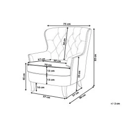 Beliani Fauteuil VIBORG - Grijs Polyester -ZitMeester ComfortDesign ab4df196310044ba9aca4f6d2282fb37