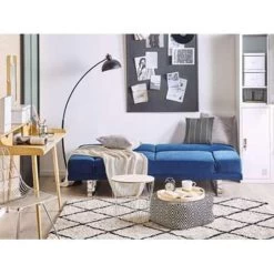 Beliani Slaapbank - YORK Blauw Fluweel 9 Beliani Slaapbank - YORK Blauw Fluweel -ZitMeester ComfortDesign acc02dc8c93c4697b1c4aad0709c32a9