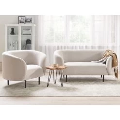 Beliani Fauteuil LOEN - Beige Polyester -ZitMeester ComfortDesign ad3ed0b466a54715b796a2aaaacb6c52