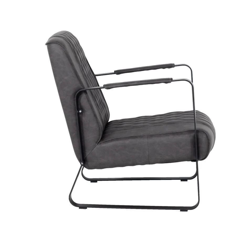 Giga Meubel Fauteuil Antraciet - PU-Leer - 62x80x82cm - Iwan 4 Giga Meubel Fauteuil Antraciet - PU-Leer - 62x80x82cm - Iwan - Image 2