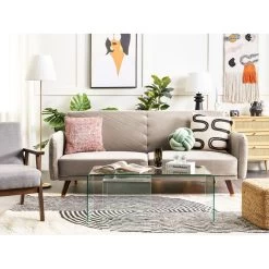 Beliani Driezitsbank - SENJA Beige Fluweel -ZitMeester ComfortDesign bbd2370205484e7293f5c1593c9c7161