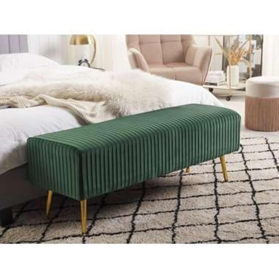 Beliani Hocker PATERSON - Groen Fluweel 4 Beliani Hocker PATERSON - Groen Fluweel - Image 2