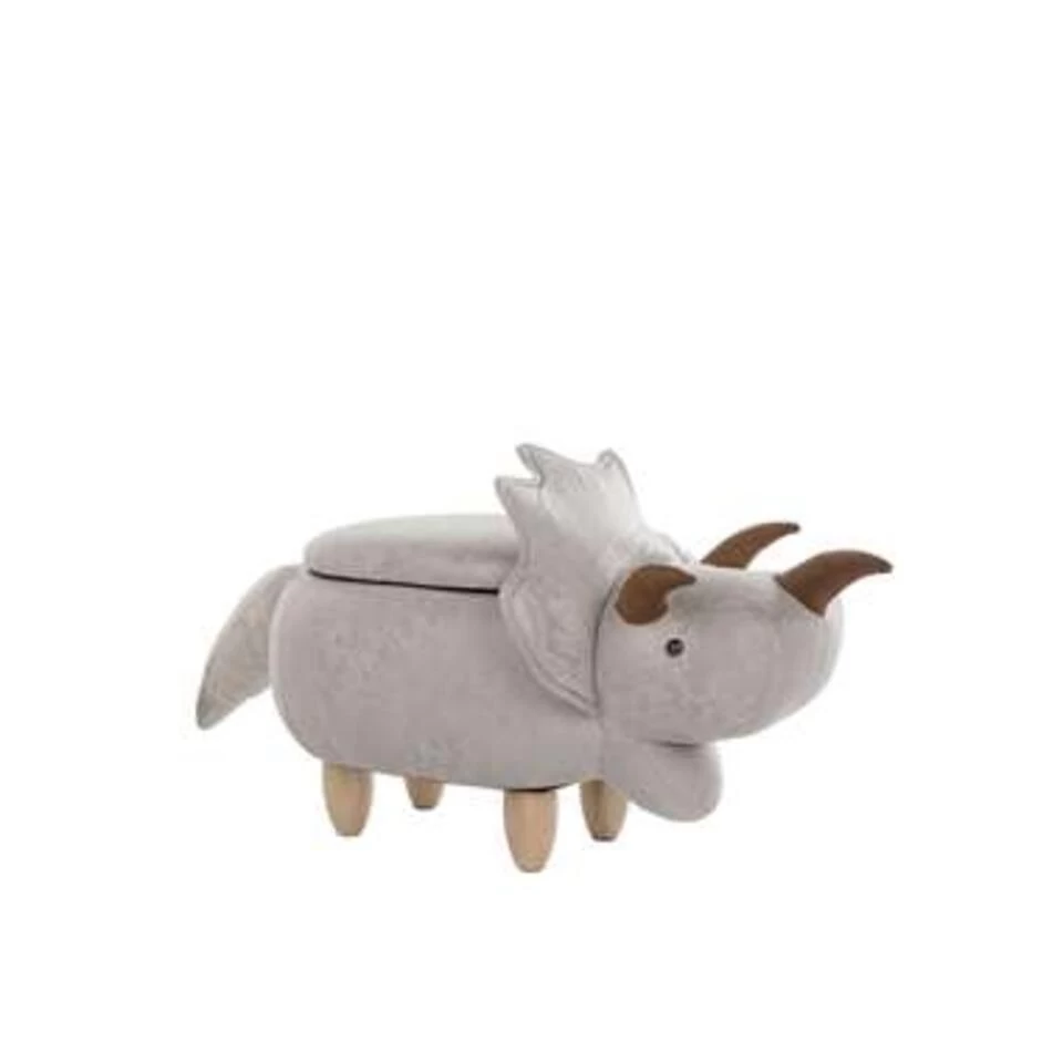 Beliani Hocker TRICERATOPS - Grijs Polyester 5 Beliani Hocker TRICERATOPS - Grijs Polyester - Image 3