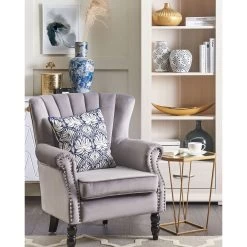 Beliani Fauteuil SVEDALA - Grijs Fluweel -ZitMeester ComfortDesign bf5e1bc57e8e48218b5d3f2a2adab5a5