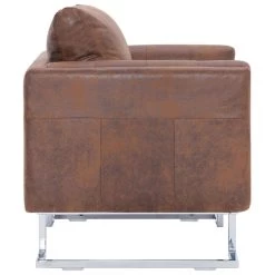 VidaXL Fauteuil Kubus Kunstsuède Bruin -ZitMeester ComfortDesign c00f837086fb49d7a94649e03d1c4756