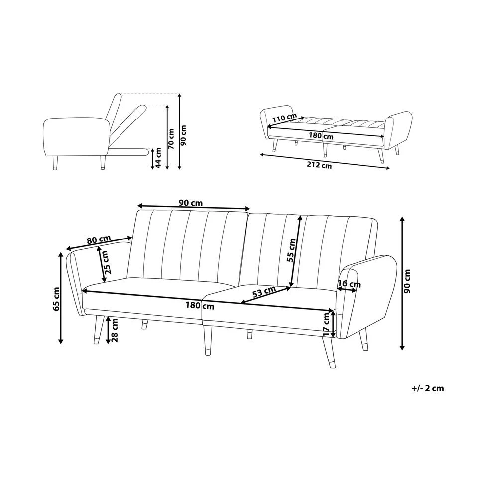 Beliani Slaapbank - VIMMERBY Groen Fluweel 5 Beliani Slaapbank - VIMMERBY Groen Fluweel - Image 3