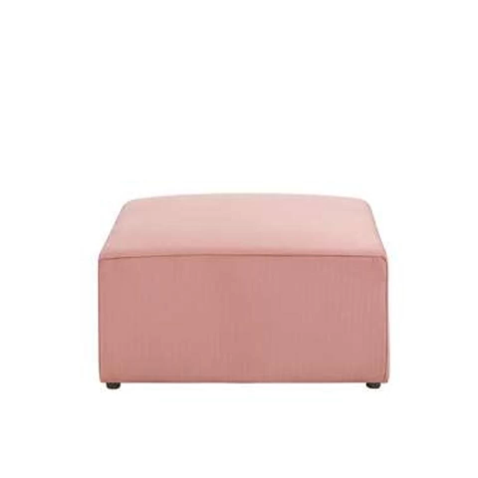 Beliani Ottomaan LEMVIG - Roze Corduroy 6 Beliani Ottomaan LEMVIG - Roze Corduroy - Image 4