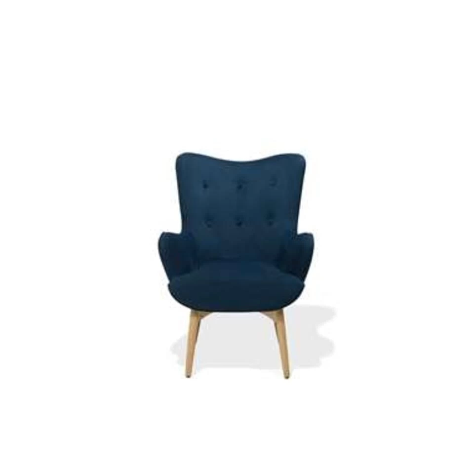 Beliani Fauteuil VEJLE - Blauw Fluweel 4 Beliani Fauteuil VEJLE - Blauw Fluweel - Image 2