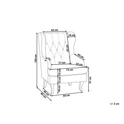 Beliani Oorfauteuil ALTA - Groen Fluweel -ZitMeester ComfortDesign c613c8286ff74cb9a702831023c75fff
