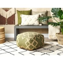 Beliani Poef GOPI - Groen Jute -ZitMeester ComfortDesign c851846cd96747f7bce9a60ce68d7e6b