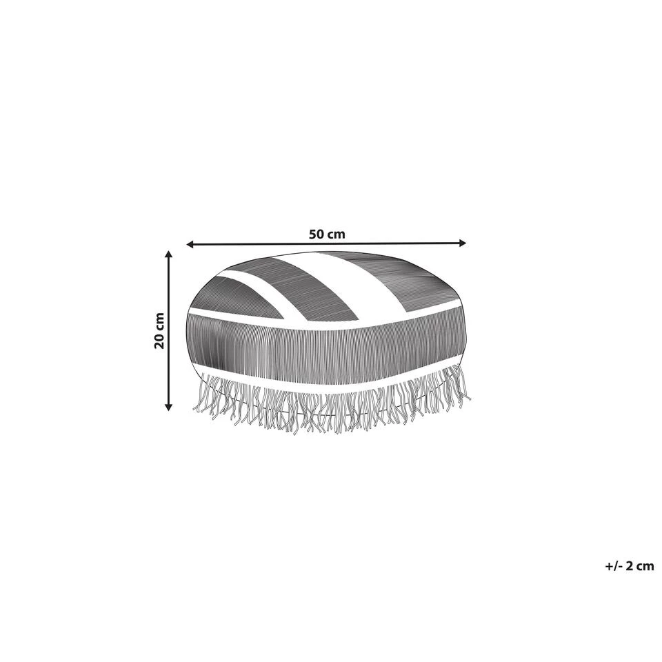 Beliani Poef OULAD - Wit Katoen 5 Beliani Poef OULAD - Wit Katoen - Image 3