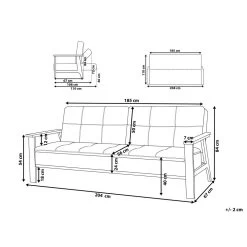 Beliani Driezitsbank - TJORN Grijs Polyester -ZitMeester ComfortDesign ca7085d3a1f64eaeaed2447b954f77dd 1