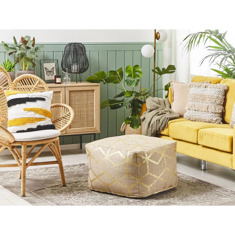 Beliani Poef MAMALA - Beige Jute 4 Beliani Poef MAMALA - Beige Jute - Image 2