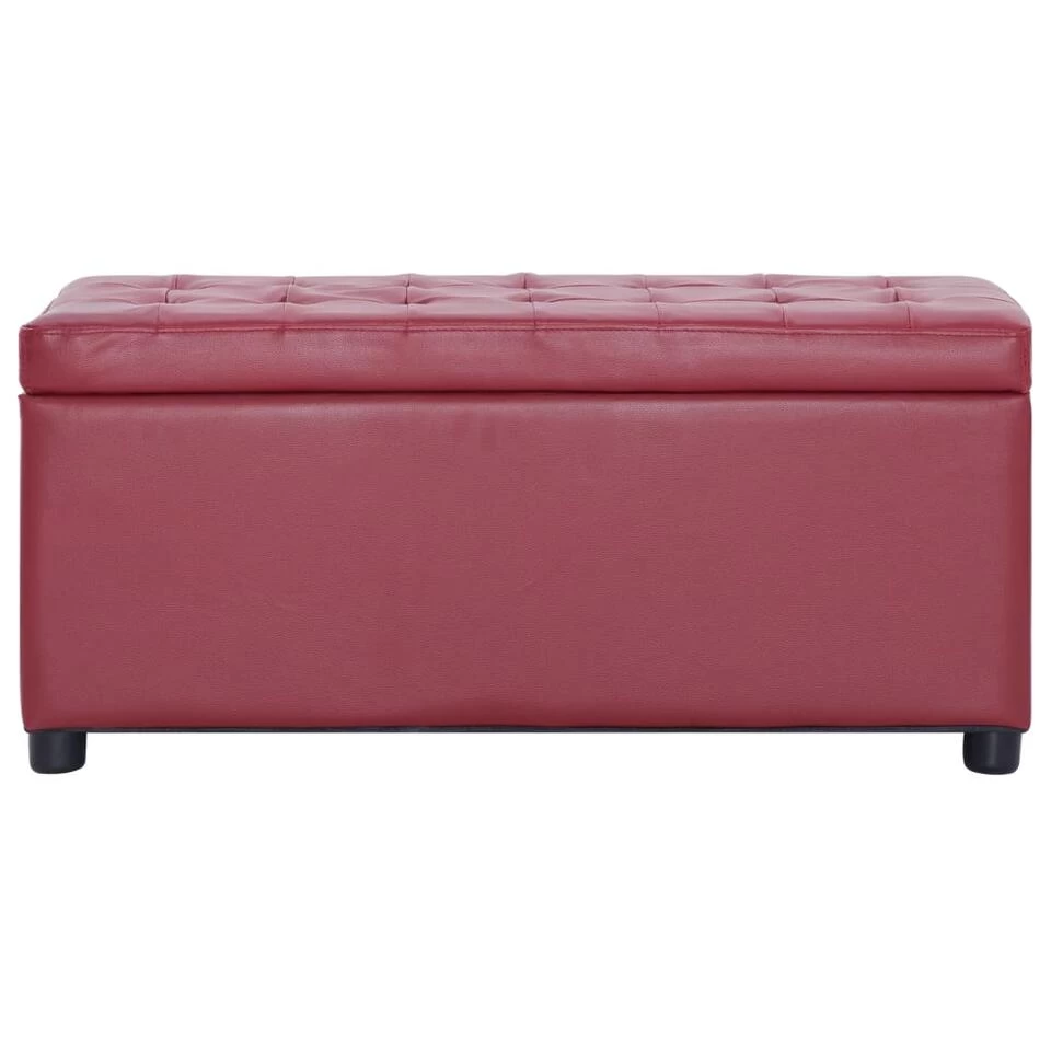 VidaXL Opberghocker 87,5 Cm Kunstleer Wijnrood 4 VidaXL Opberghocker 87,5 Cm Kunstleer Wijnrood - Image 2