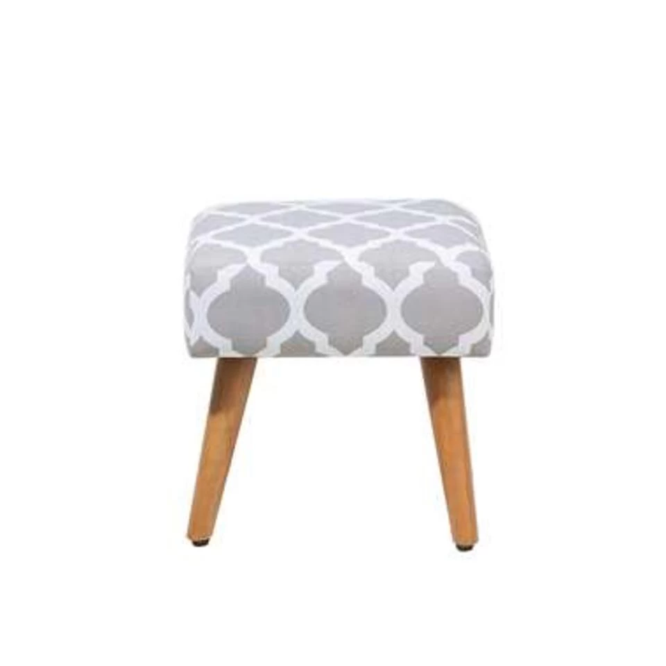 Beliani Hocker OSAGE - Grijs Katoen 5 Beliani Hocker OSAGE - Grijs Katoen - Image 3