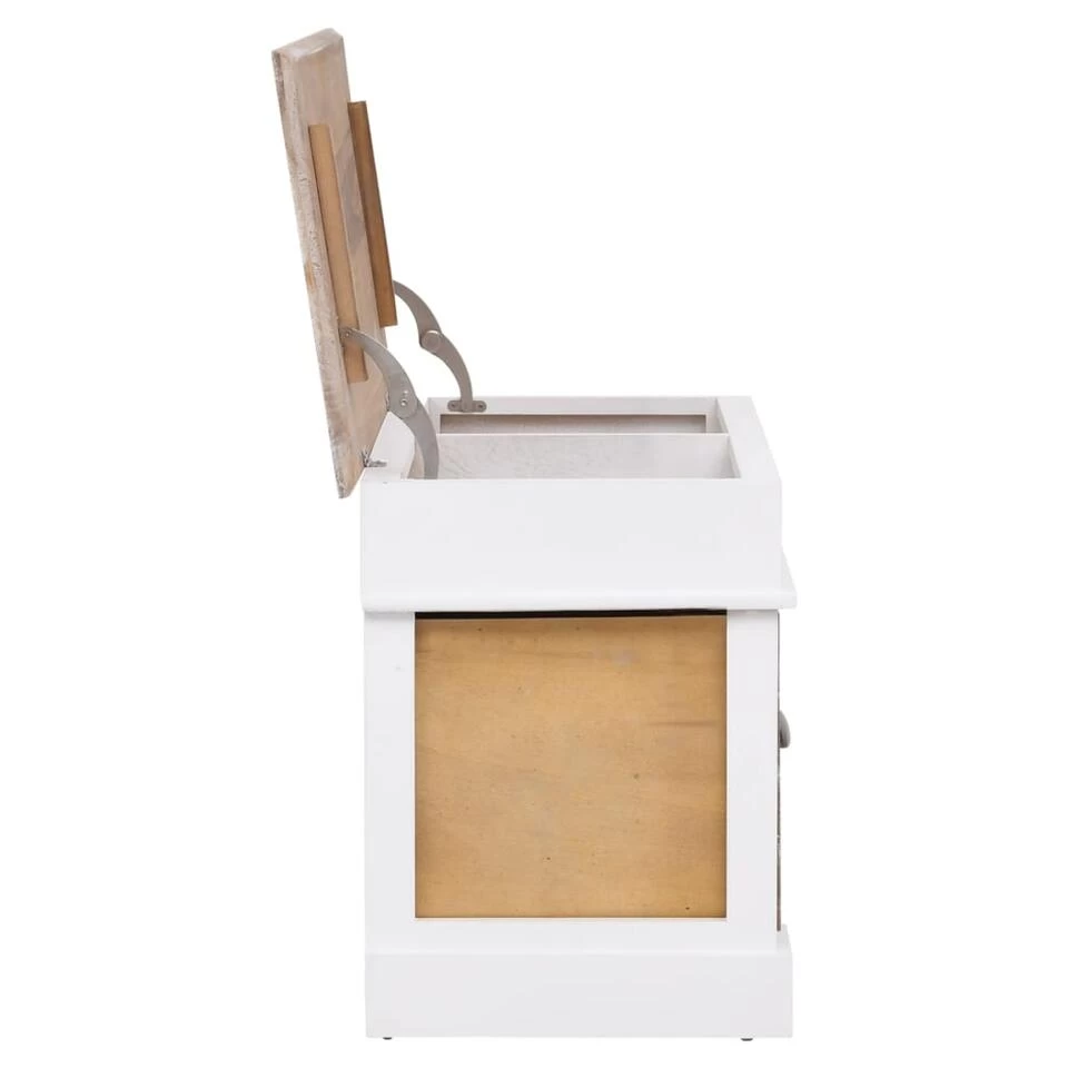 VidaXL Halbank 70x35x45 Cm Paulowniahout 6 VidaXL Halbank 70x35x45 Cm Paulowniahout - Image 4