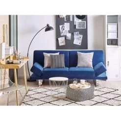 Beliani Slaapbank - YORK Blauw Fluweel 8 Beliani Slaapbank - YORK Blauw Fluweel -ZitMeester ComfortDesign dec59cbfb3984c578bafca9ef0667c5a